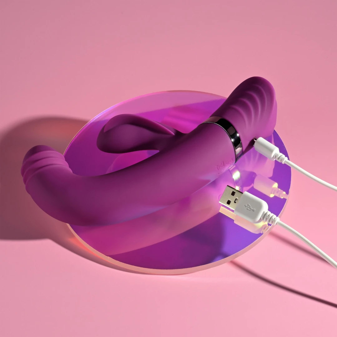 Playboy Pleasure Tap That G taško vibratorius su tapšnojimo funkcija, violetinis