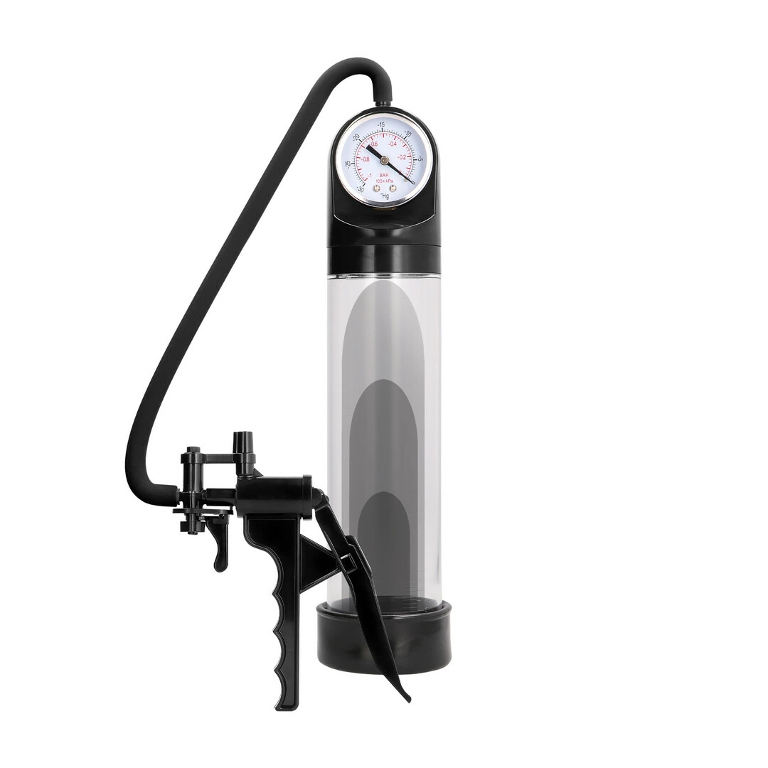 Pumped by Shots Elite penio pompa su PSI manometru, 20 cm, juoda