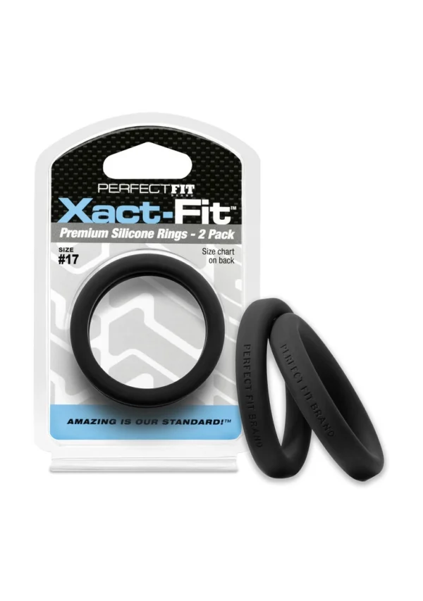 PerfectFitBrand Xact-Fit #17 varpos žiedai, 2 vnt., juodi