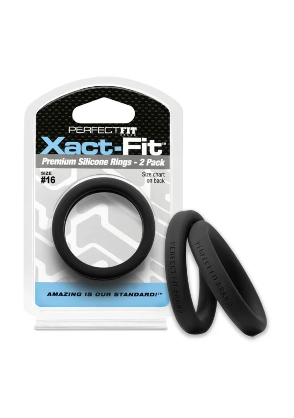 PerfectFitBrand Xact-Fit #16 varpos žiedai, 2 vnt., juodi