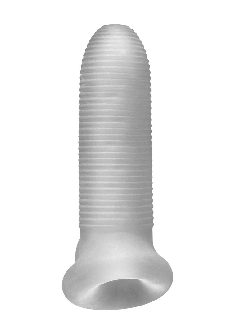 PerfectFitBrand Fat Boy Micro Rib penio antgalis su rievelėmis, skaidrus, 14 cm