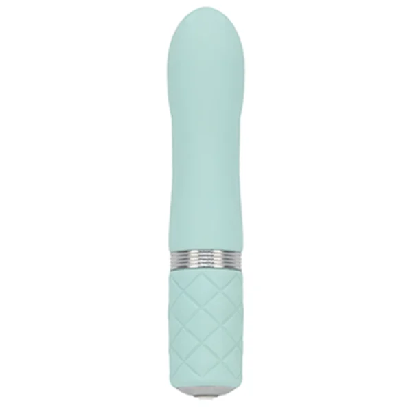 Pillow Talk Flirty mini masažuoklis su Swarovski kristalu, žalsvai mėlynas