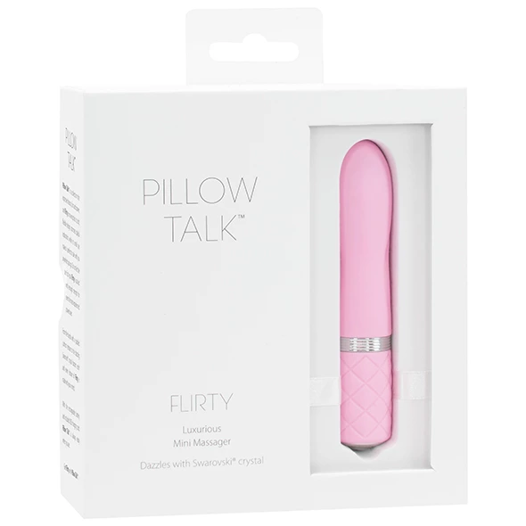 Pillow Talk Flirty mini masažuoklis su Swarovski kristalu, rožinis