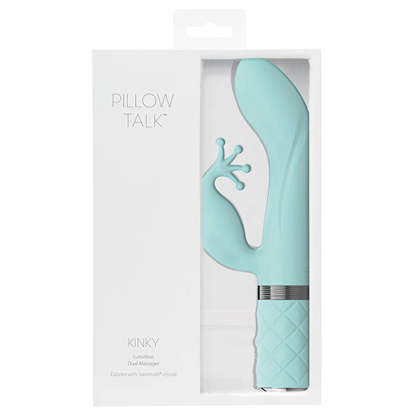 Pillow Talk Kinky G taško ir klitorio vibratorius su dviem varikliais, turkio spalvos