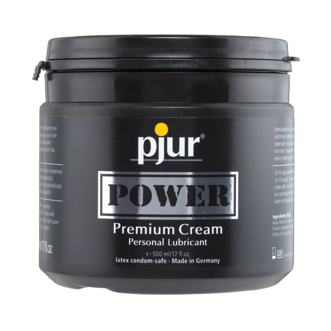 Pjur Power Premium Cream hibridinis lubrikantas vandens ir silikono pagrindu, 500 ml