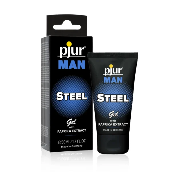 Pjur Man Steel masažo gelis vyrams su paprikų ekstraktu, 50 ml