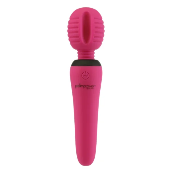 PowerBullet PalmPower Groove kompaktiškas wand masažuoklis, įkraunamas per USB, fuksijos