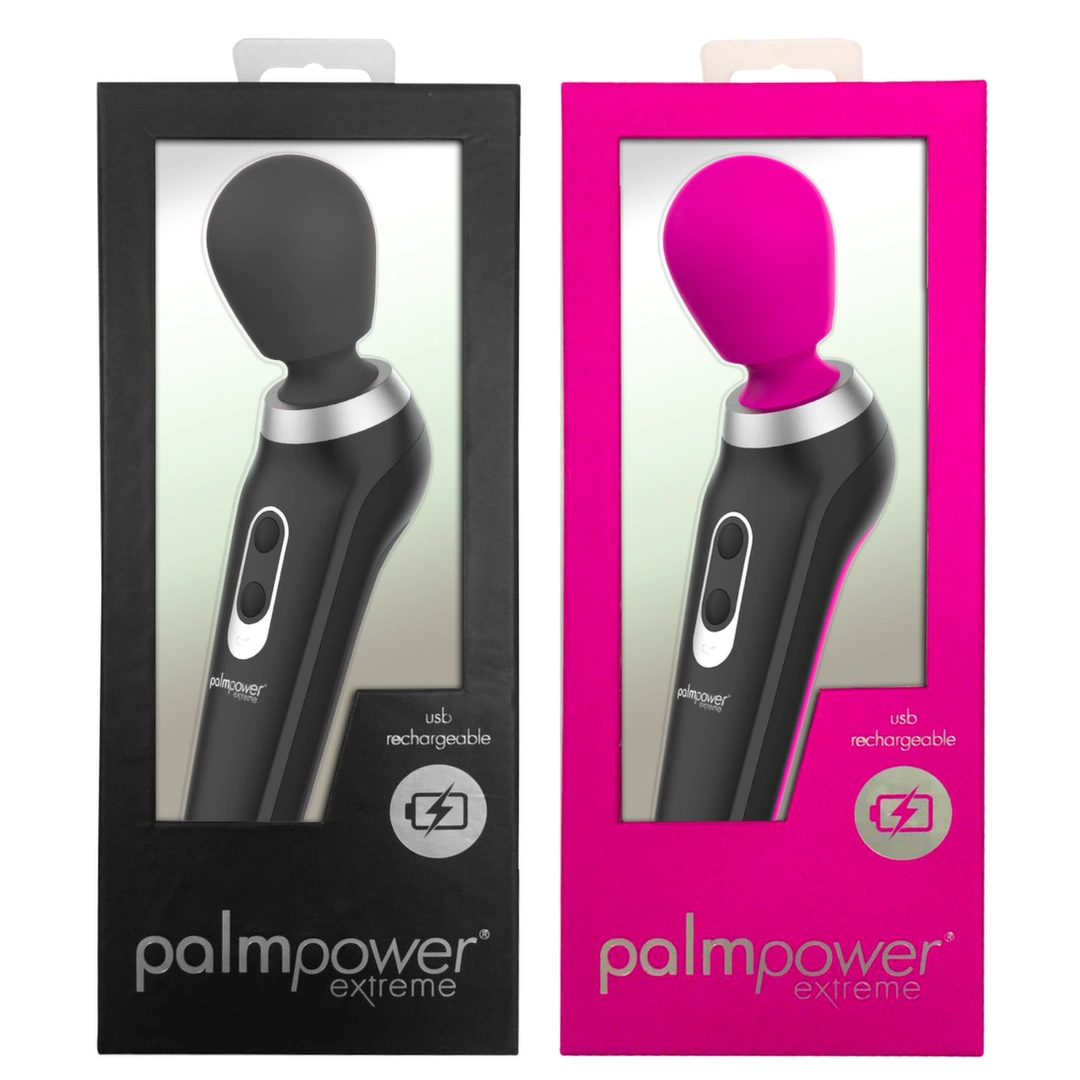 PalmPower Extreme wand masažuoklis, įkraunamas per USB, juodas