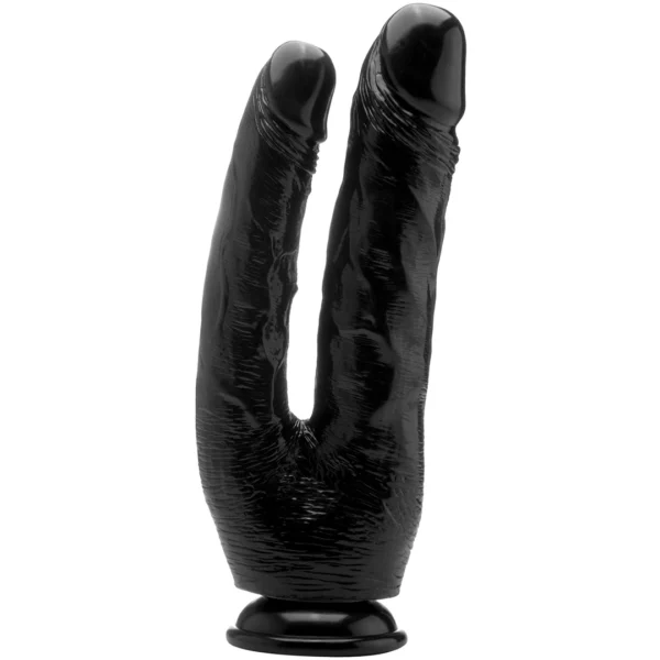 RealRock by Shots Double dvipusis realistiškas dildo su siurbtuku, 25 cm, kūno spalvos