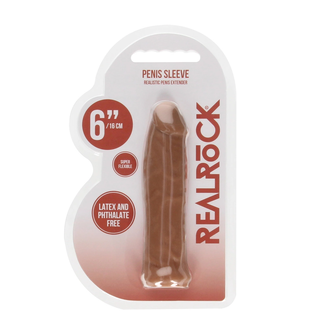 RealRock by Shots 16 cm penio mova iš Skin TPE, smėlio spalvos