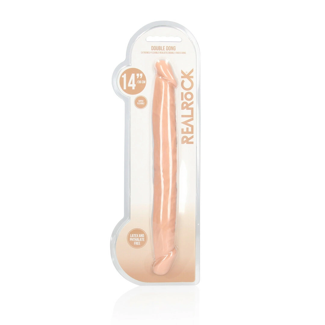 RealRock DoubleFlex lankstus dvipusis dildo, 36 cm, Skin TPE