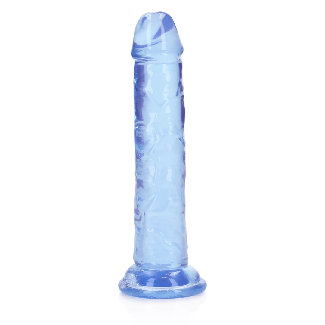 RealRock Crystal Clear dildo su siurbtuku, 14,5 cm, skaidrus