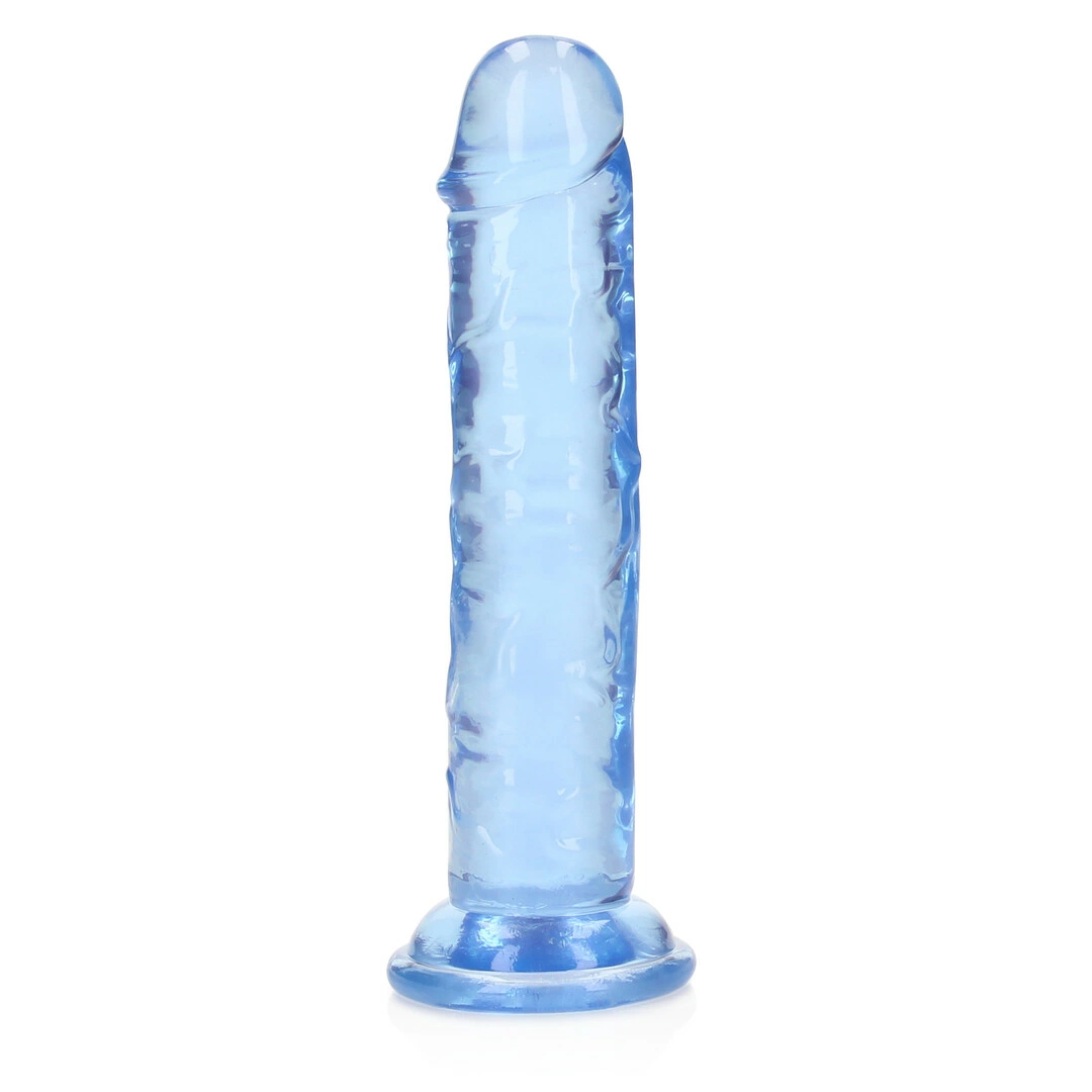RealRock Crystal Clear dildo su siurbtuku, 14,5 cm, skaidrus