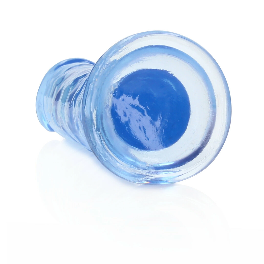 RealRock Crystal Clear dildo su siurbtuku, 14,5 cm, skaidrus