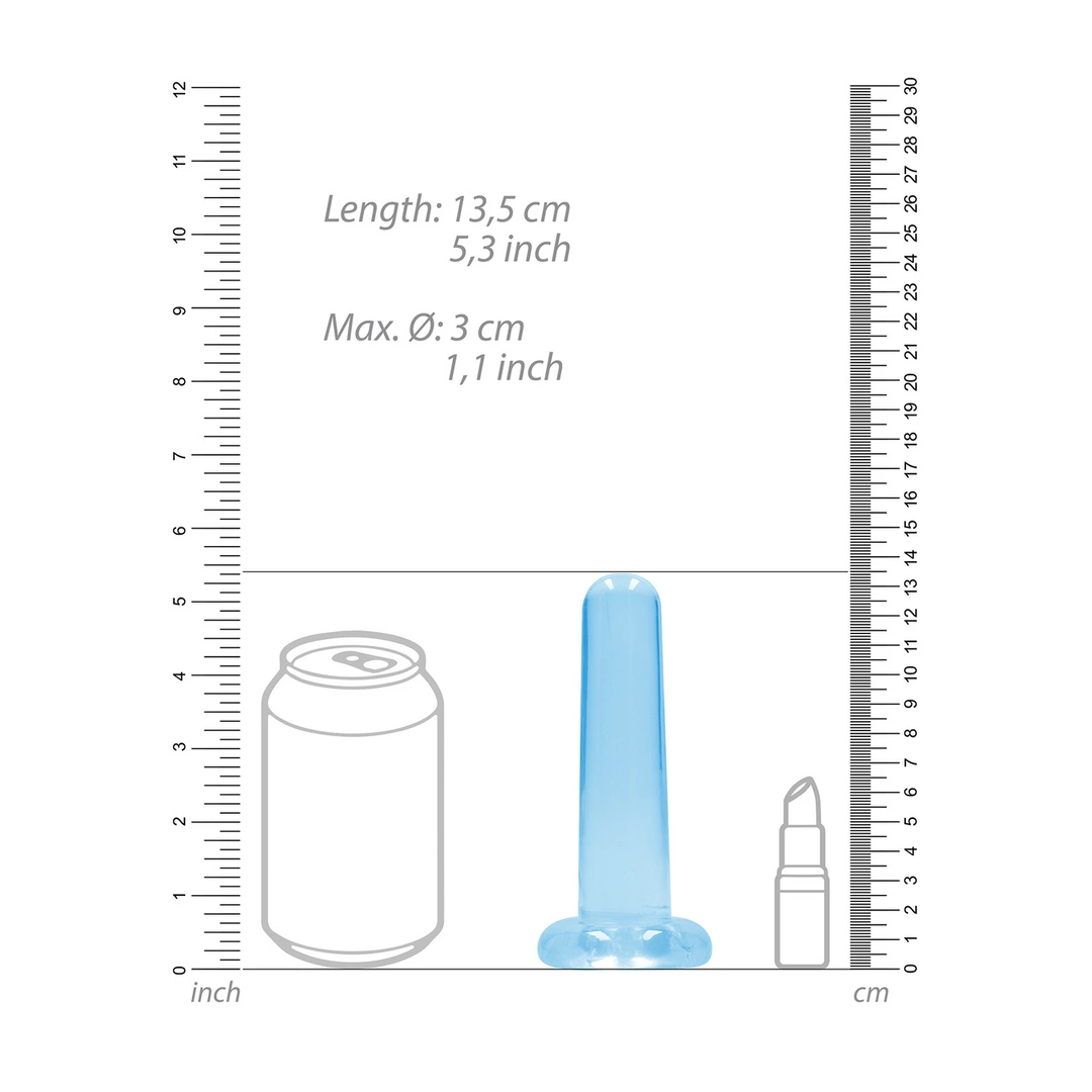 RealRock Crystal Clear tiesus dildo su siurbtuku, 13,5 cm, skaidrus