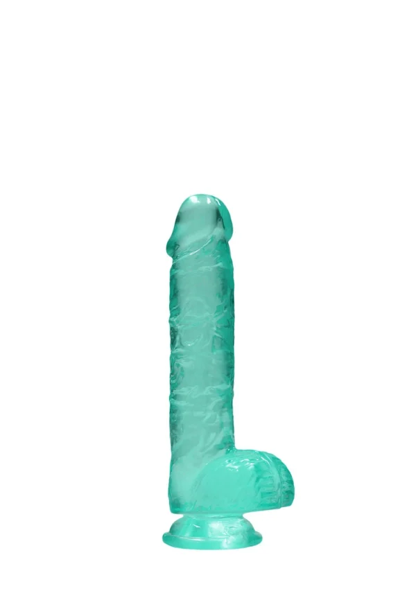 RealRock by Shots Crystal Clear dildo su stipriu siurbtuku, 17 cm, skaidrus