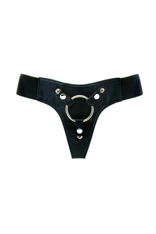 RealRock by Shots Deluxe strap-on diržai su dviem keičiamais žiedais, juodi