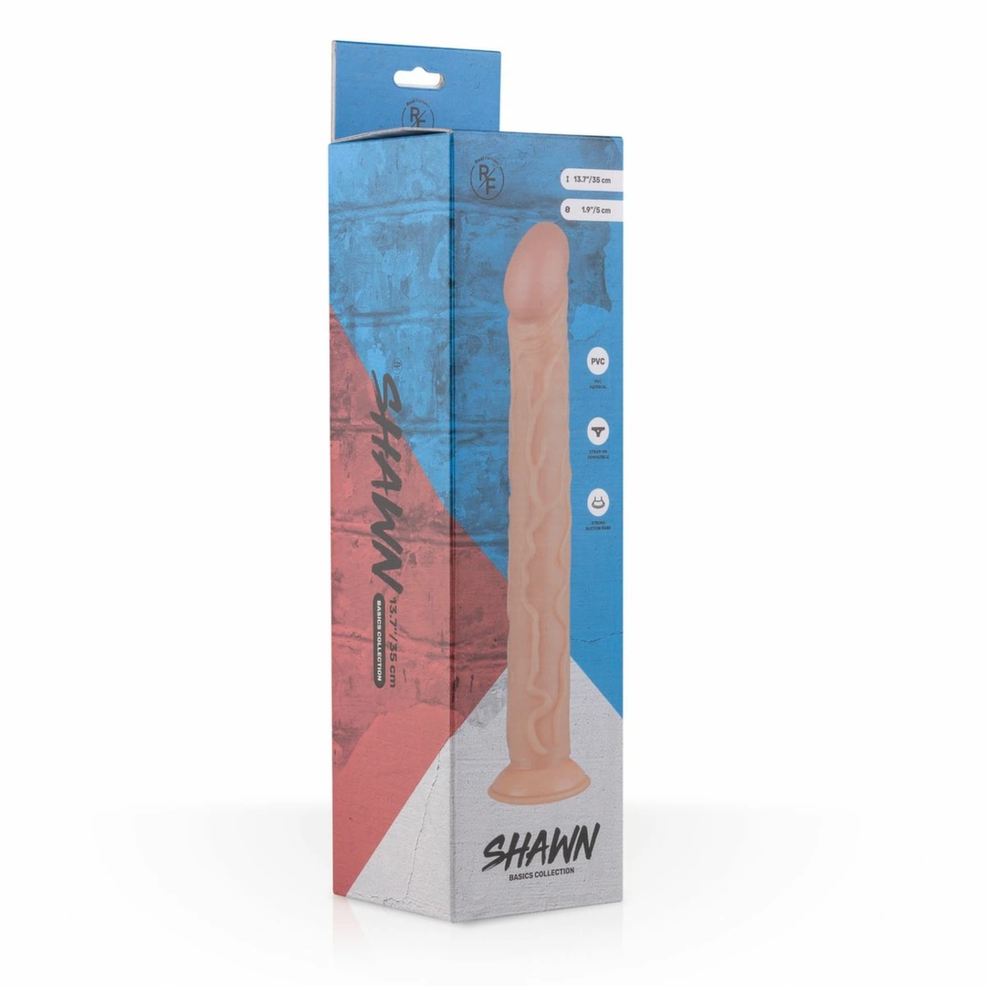 Real Fantasy Shawn XL realistiškas dildo su siurbtuku, 24 cm, smėlio spalvos
