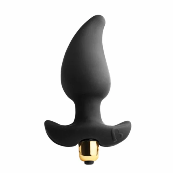 Rocks-Off Butt Quiver 7-Speed vibruojantis analinis kaištis, silikoninis, juodas, 9,5 cm