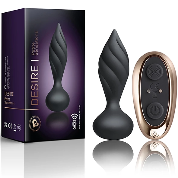 Rocks-Off Petite Sensations Desire vibruojantis analinis kaištis su pulteliu, juodas