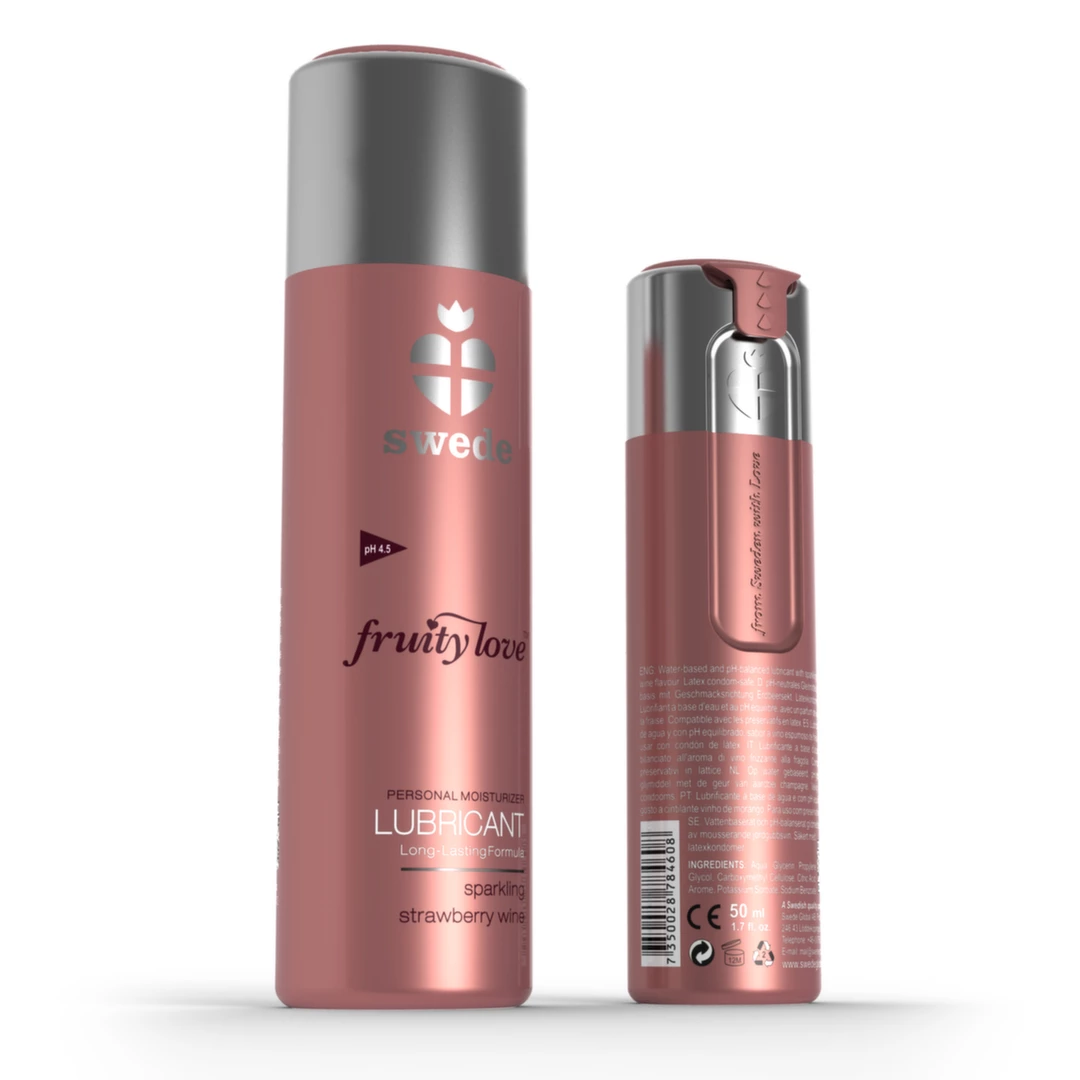 Swede Fruity Love lubrikantas vandens pagrindu, braškių vynas, 50 ml