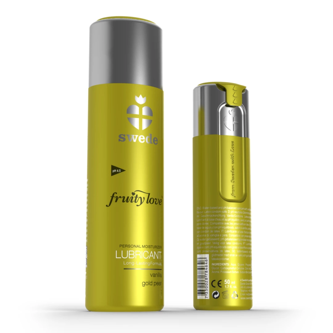 Swede Fruity Love lubrikantas vandens pagrindu, vanilė ir auksinė kriaušė, 50 ml