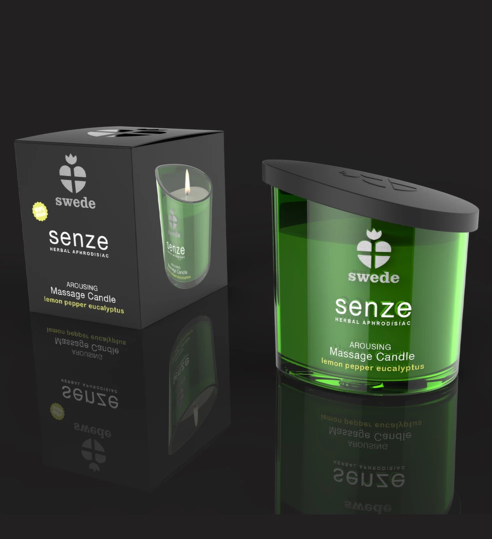 Swede Senze Arousing masažo žvakė, citrina, pipirai ir eukaliptas, 50 ml