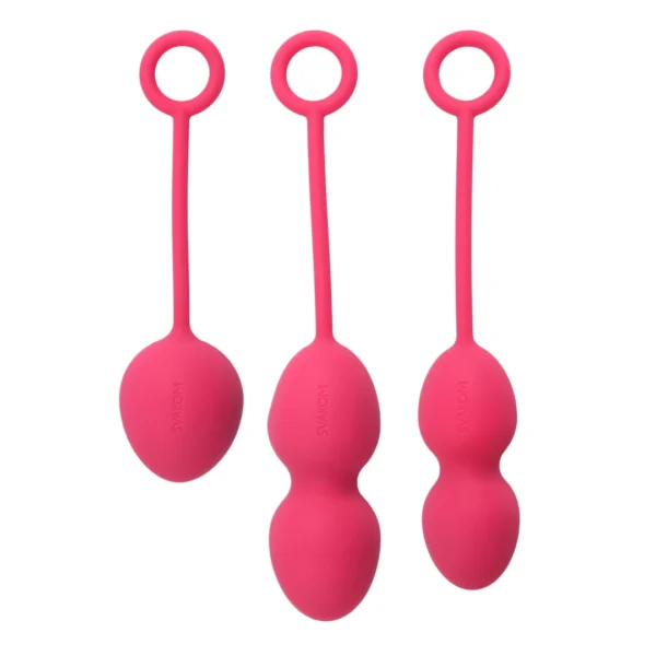 Svakom Nova silikoninių Kėgelio kamuoliukų rinkinys, 3 svoriai, Plum Red