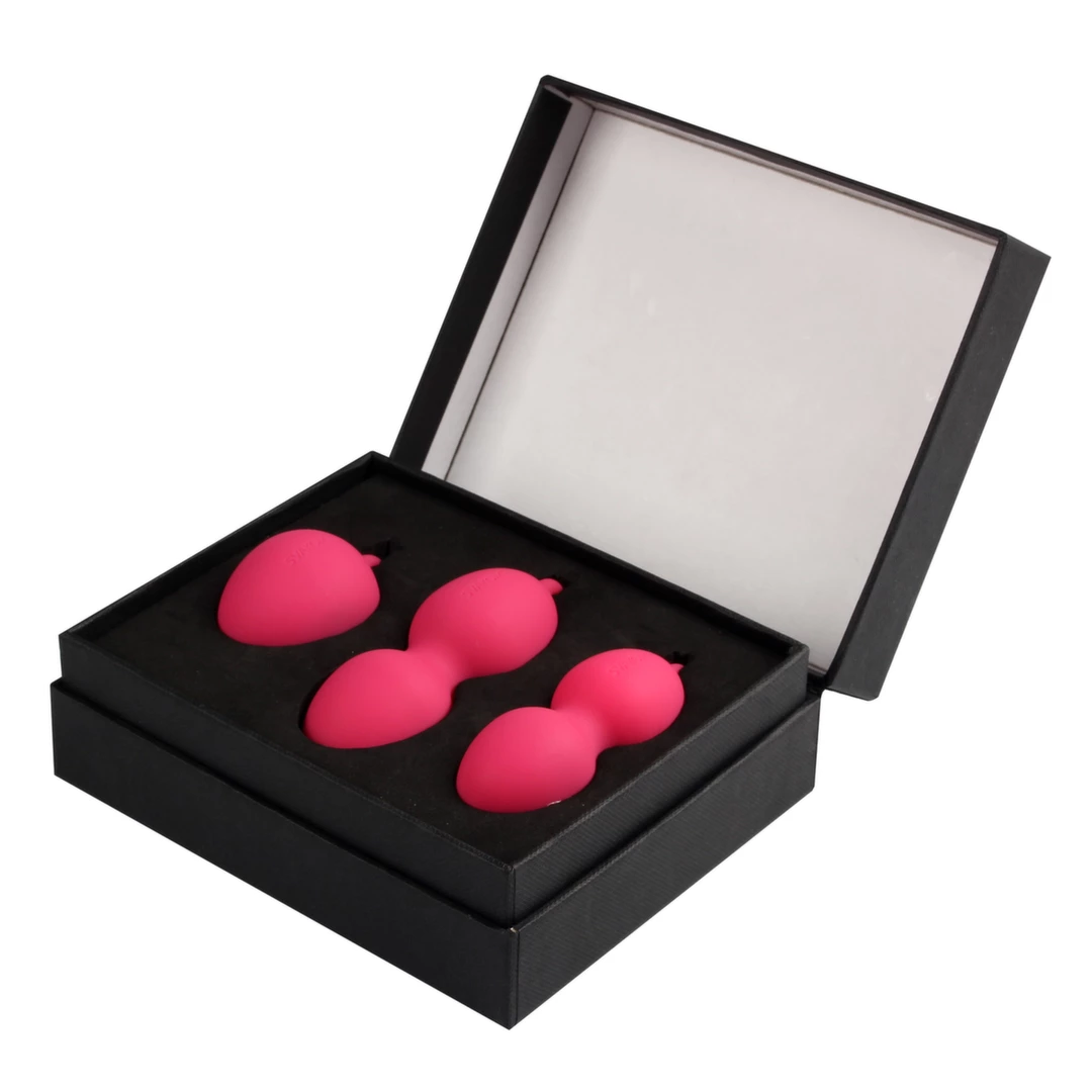 Svakom Nova silikoninių Kėgelio kamuoliukų rinkinys, 3 svoriai, Plum Red