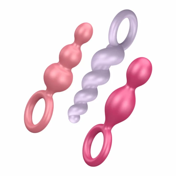 Satisfyer Booty Call analinių kaiščių rinkinys, 3 vnt., daugiaspalviai