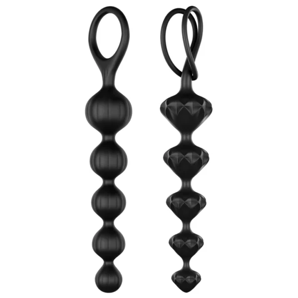 Satisfyer Love Beads analiniai karoliukai, 2 vnt., juodi