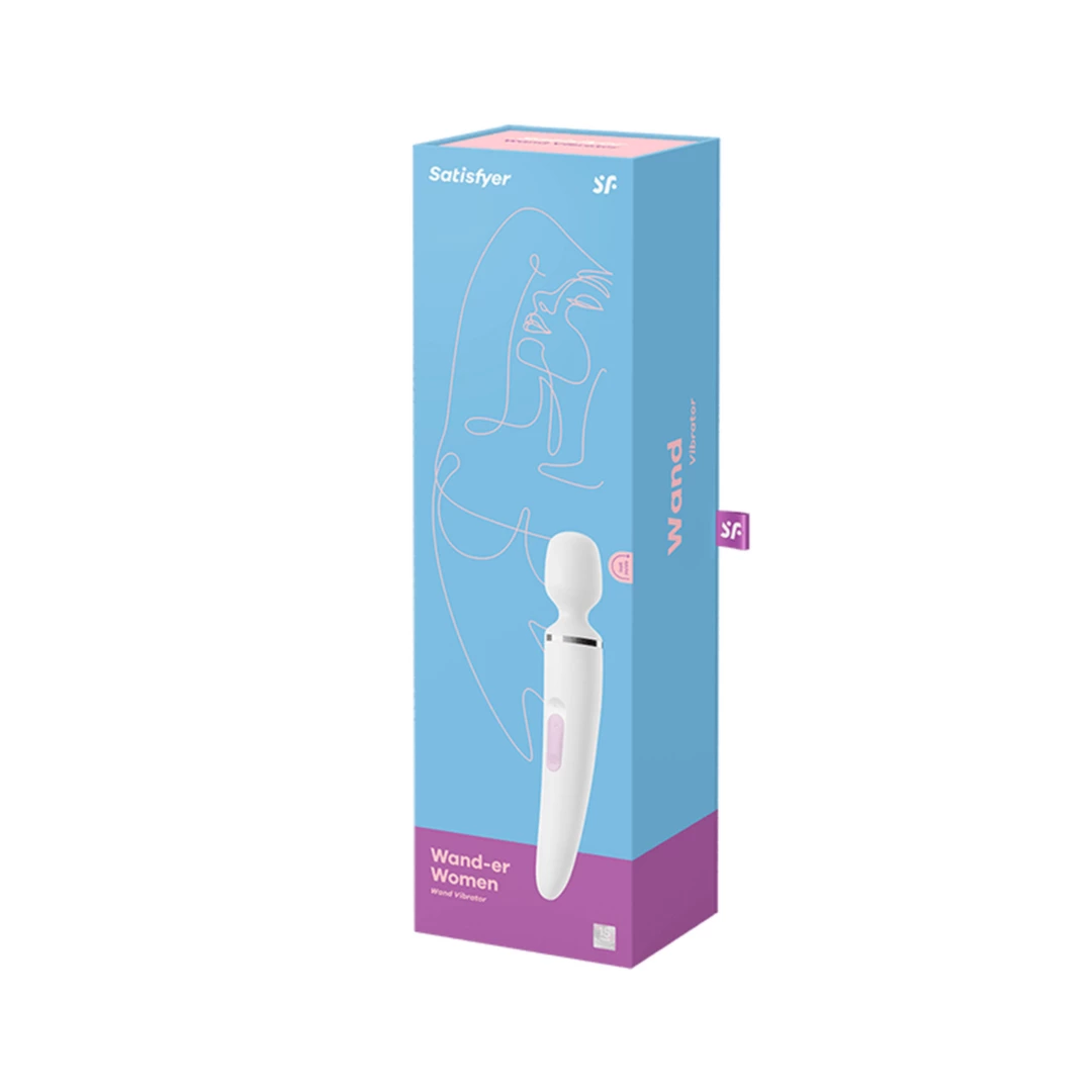Satisfyer Wand-er Woman wand masažuoklis XXL, 50 režimų, baltas