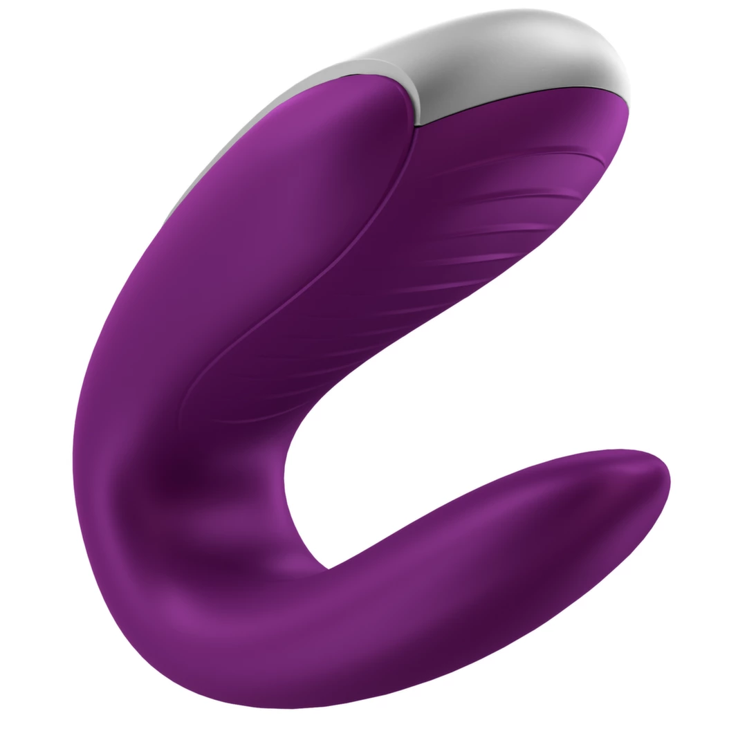 Satisfyer Double Fun vibratorius poroms su pulteliu ir programėle, violetinis