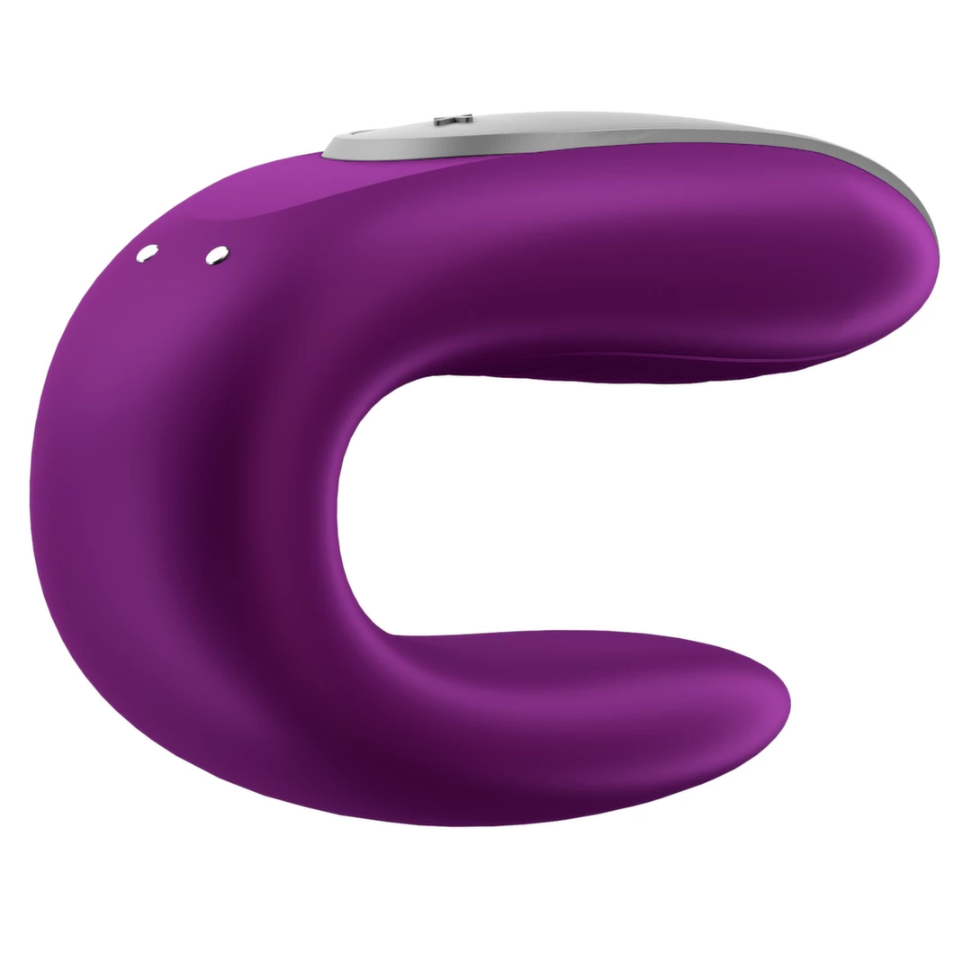 Satisfyer Double Fun vibratorius poroms su pulteliu ir programėle, violetinis