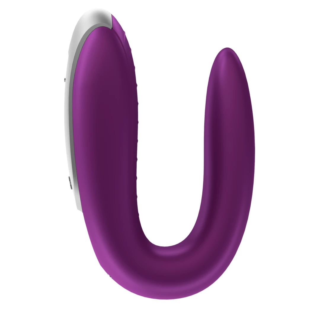 Satisfyer Double Fun vibratorius poroms su pulteliu ir programėle, violetinis