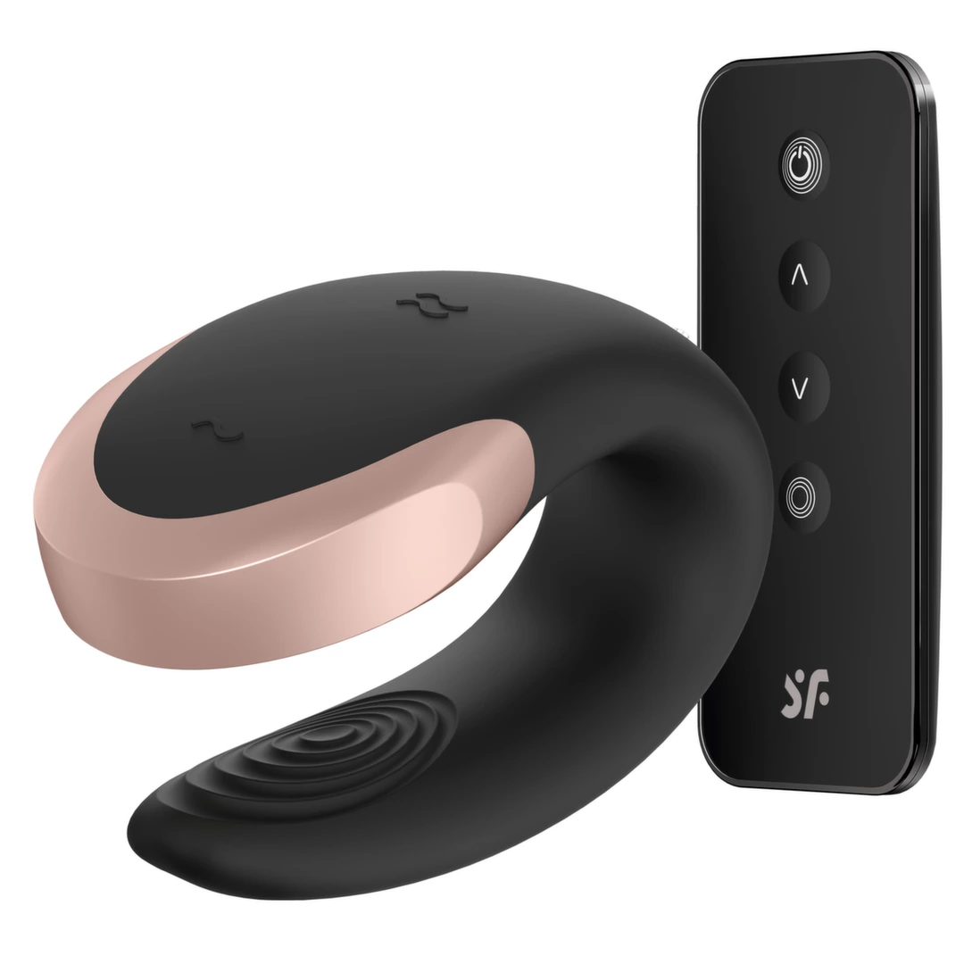 Satisfyer Double Love vibratorius poroms su pulteliu ir programėle, juodas
