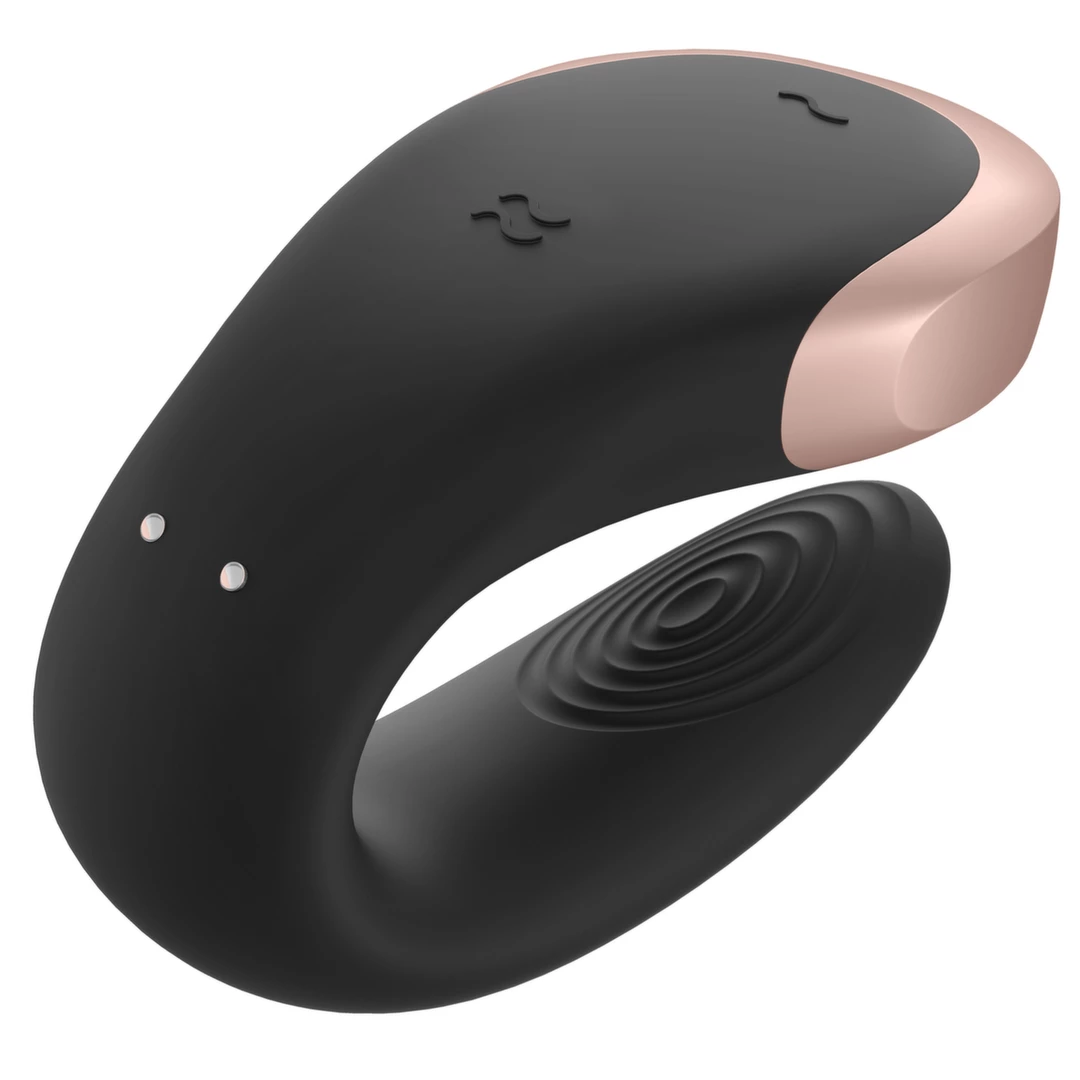 Satisfyer Double Love vibratorius poroms su pulteliu ir programėle, juodas