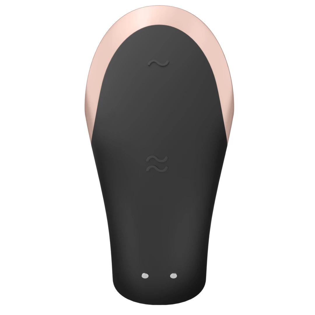 Satisfyer Double Love vibratorius poroms su pulteliu ir programėle, juodas