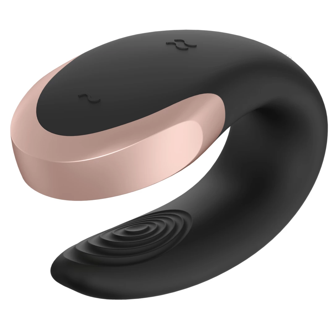 Satisfyer Double Love vibratorius poroms su pulteliu ir programėle, juodas