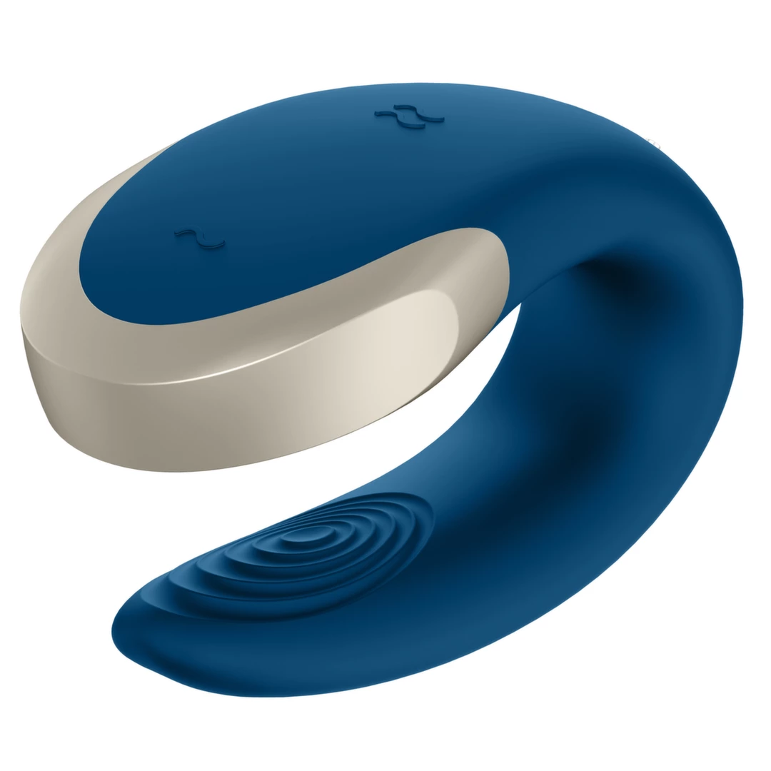Satisfyer Double Love vibratorius poroms su pulteliu ir programėle, mėlynas