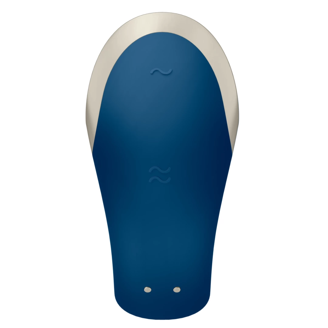 Satisfyer Double Love vibratorius poroms su pulteliu ir programėle, mėlynas