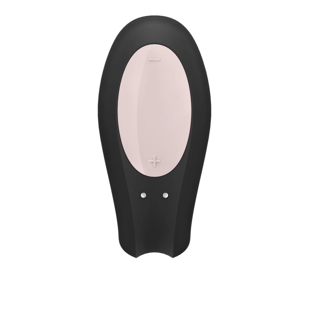 Satisfyer Double Joy vibratorius poroms, valdomas programėle, juodas