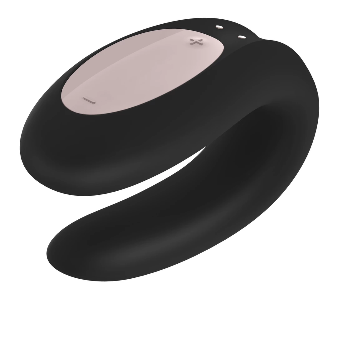Satisfyer Double Joy vibratorius poroms, valdomas programėle, juodas
