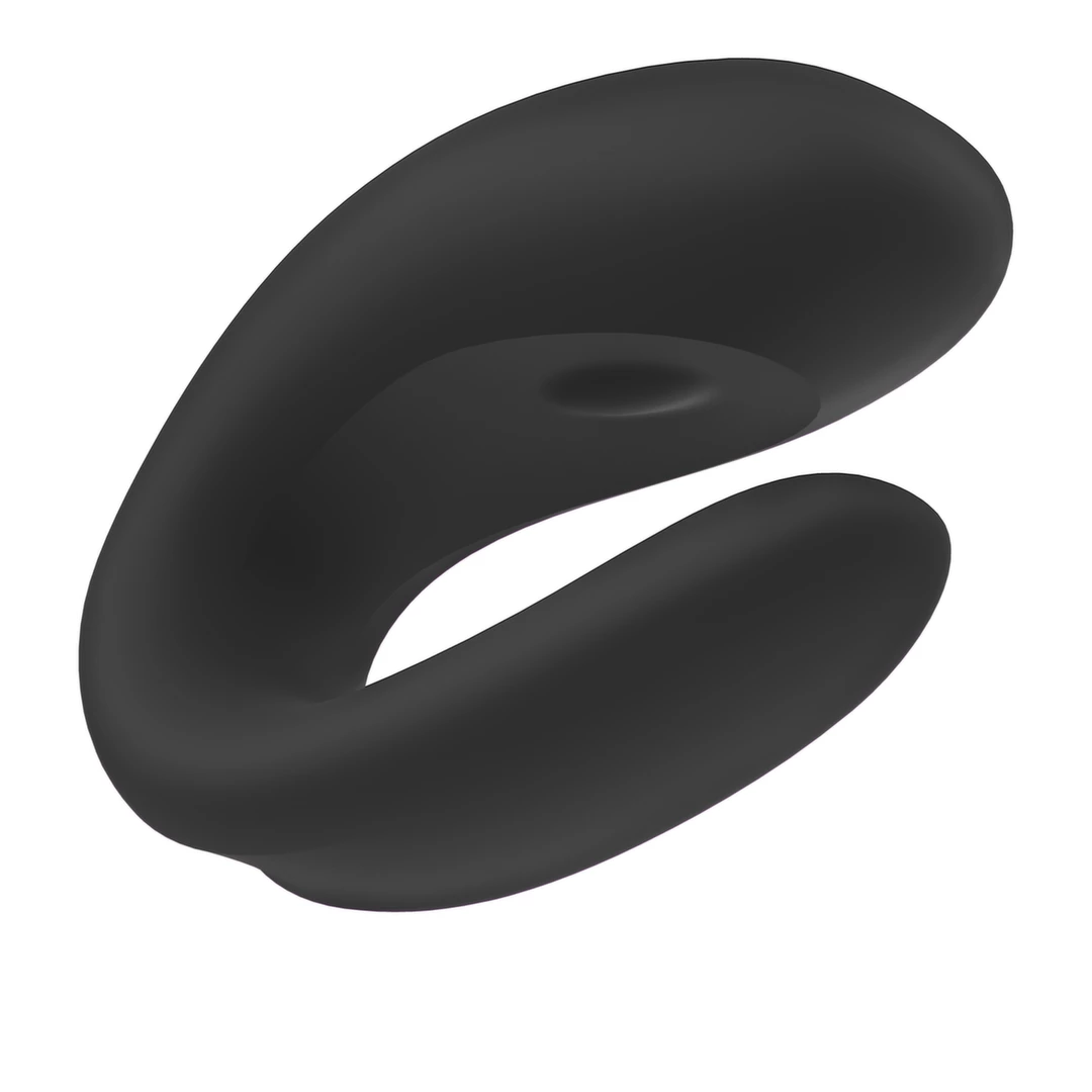 Satisfyer Double Joy vibratorius poroms, valdomas programėle, juodas