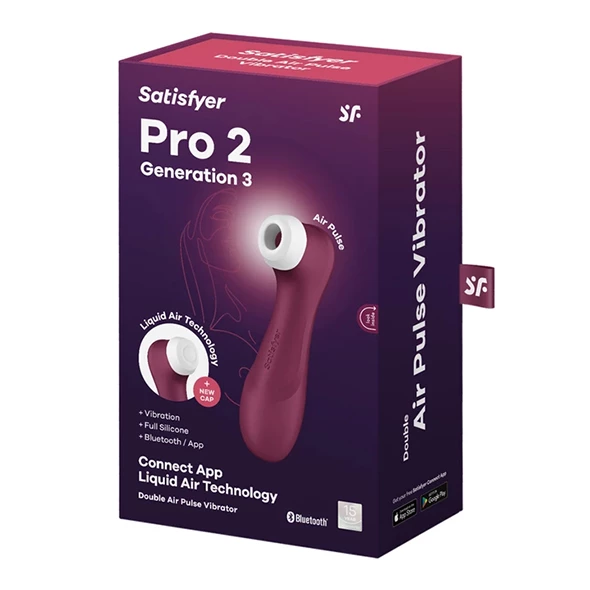 Satisfyer Pro 2 Generation 3 klitorio stimuliatorius, valdomas programėle, raudonas
