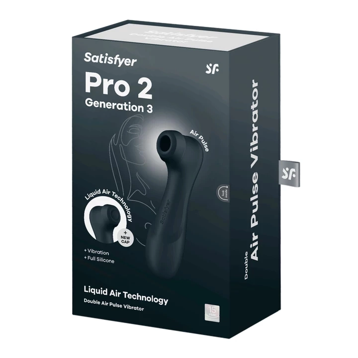 Satisfyer Pro 2 Generation 3 klitorio stimuliatorius, valdomas programėle, juodas