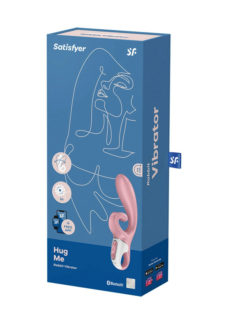 Satisfyer Hug Me dviejų variklių vibratorius, valdomas programėle, rožinis
