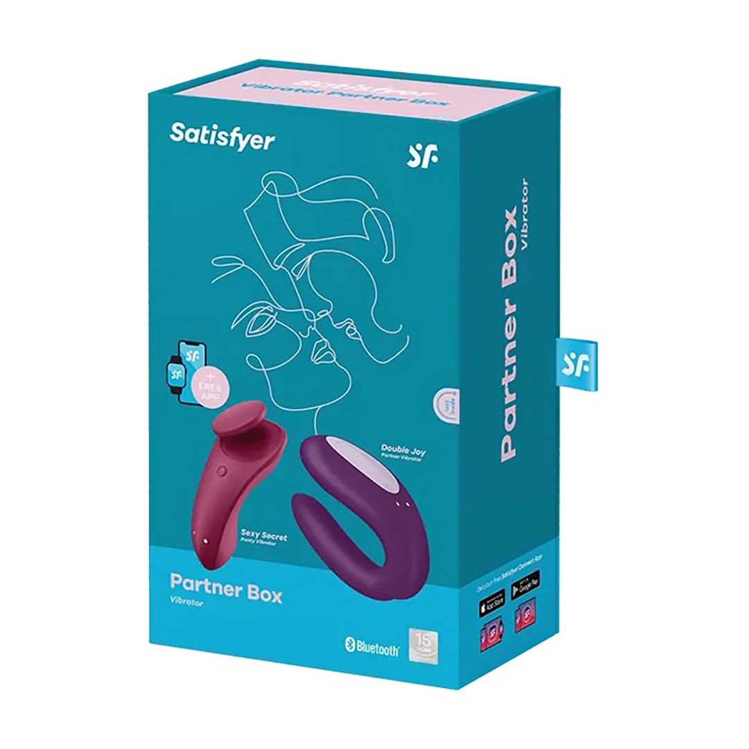 Satisfyer Partner Box 1 rinkinys poroms su dviem vibratoriais, valdomais programėle