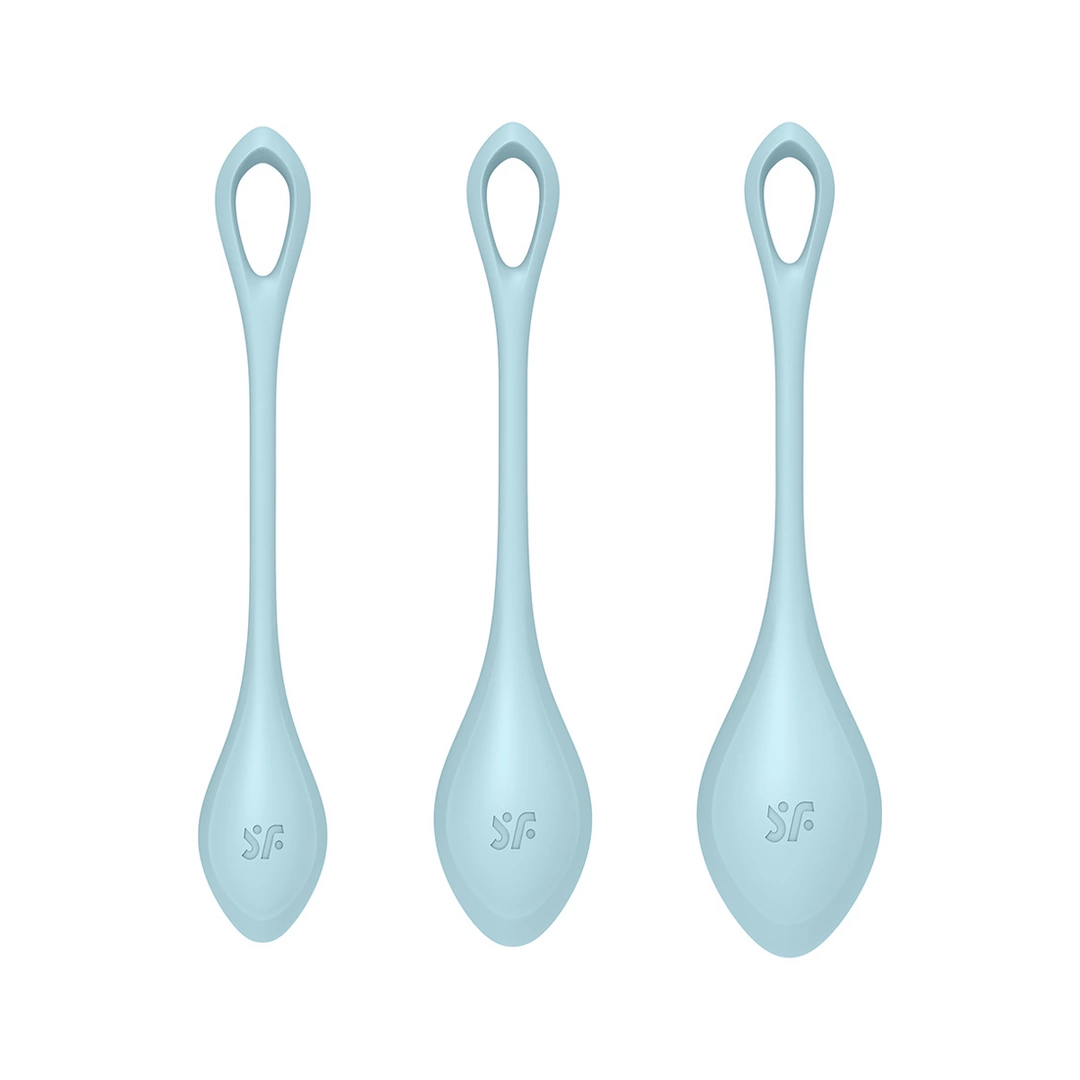 Satisfyer Yoni Power 2 Kėgelio kamuoliukų rinkinys, 2 vnt., mėlyni