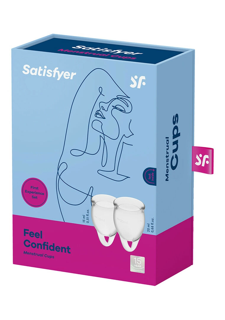 Satisfyer Feel Confident menstruacinės taurelės, 15 ir 20 ml